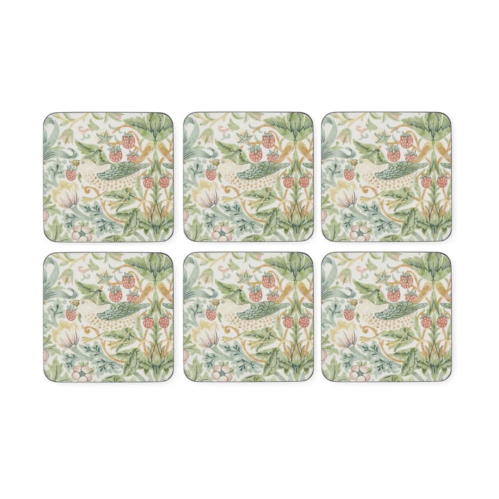 Strawberry Thief glasbrikker 6 stk - Green - Pimpernel