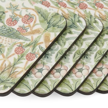Strawberry Thief glasbrikker 6 stk - Green - Pimpernel