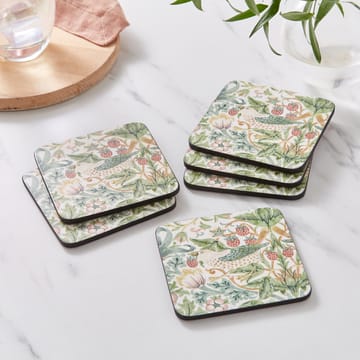 Strawberry Thief glasbrikker 6 stk - Green - Pimpernel