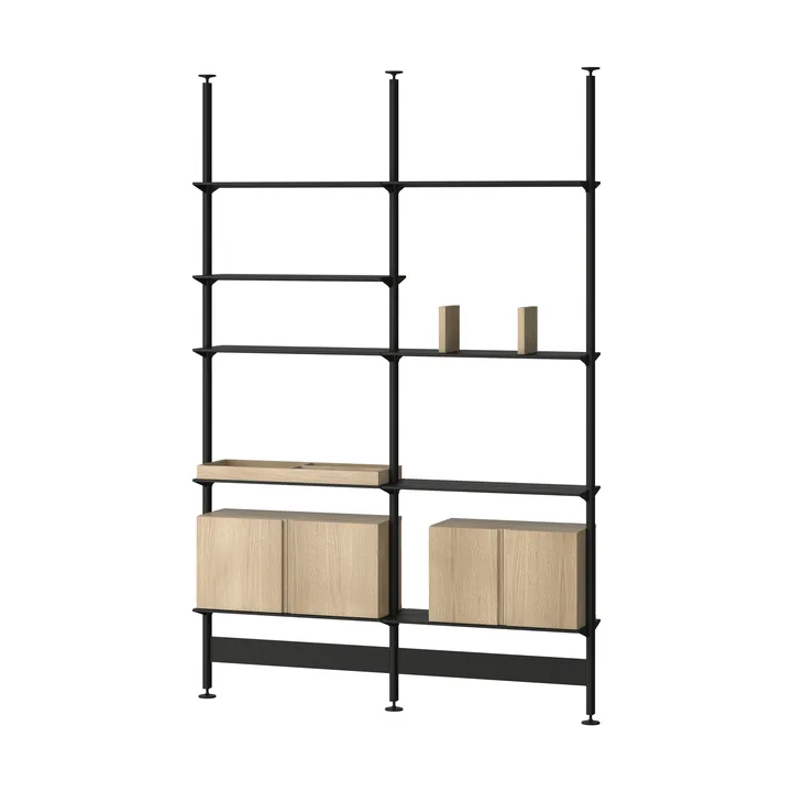 Pira G2 hyldesystem F C A Black/Oak 240-247 cm - Pira