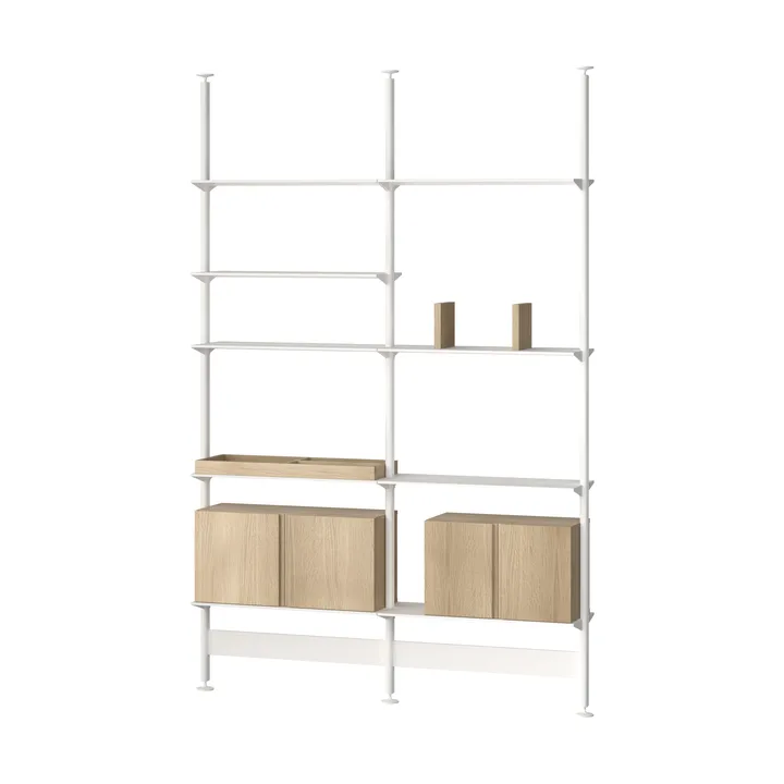 Pira G2 hyldesystem F C A White/Oak 256-264 cm - Pira