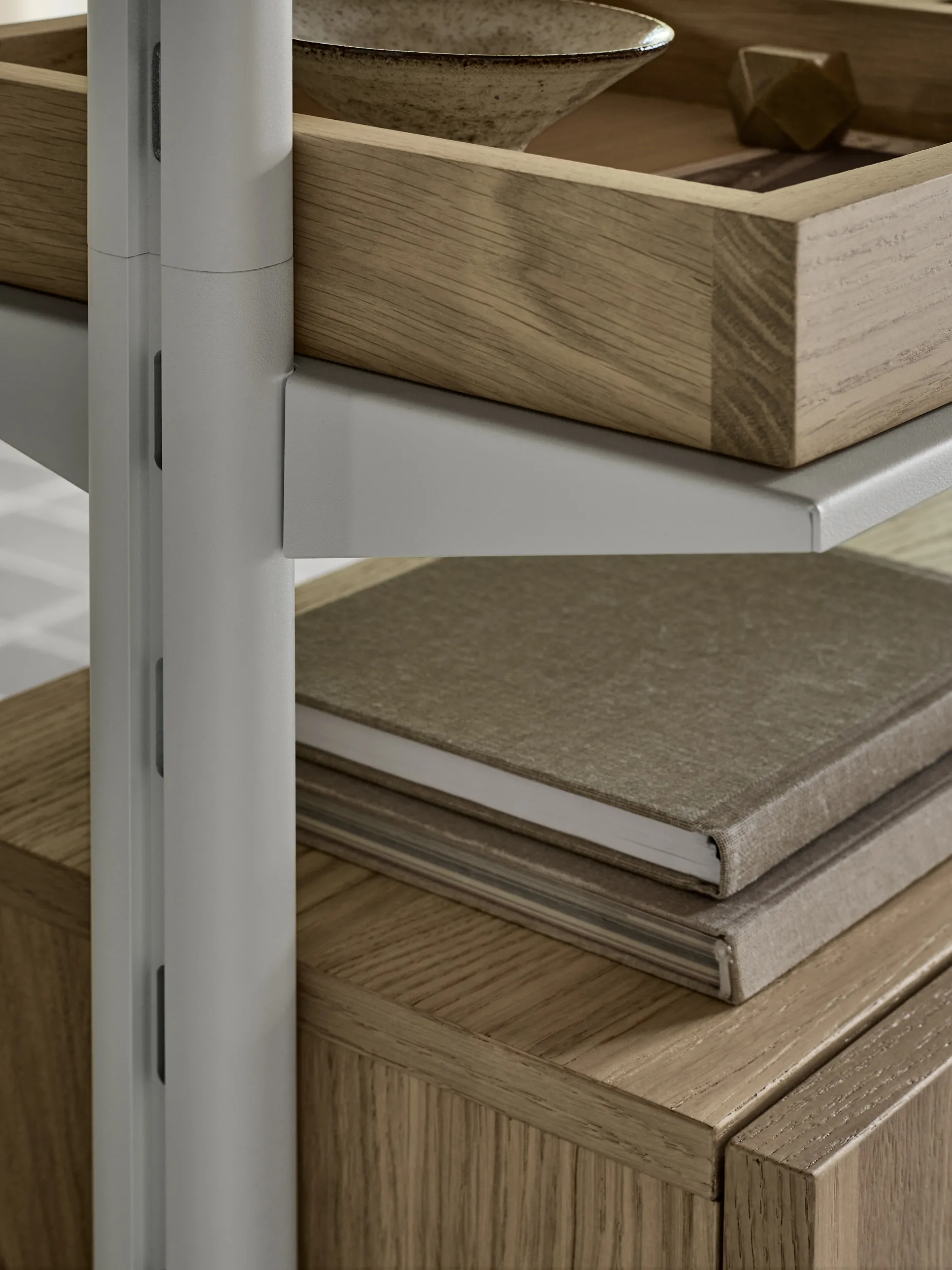 Pira G2 hyldesystem F C A White/Oak 256-264 cm Pira