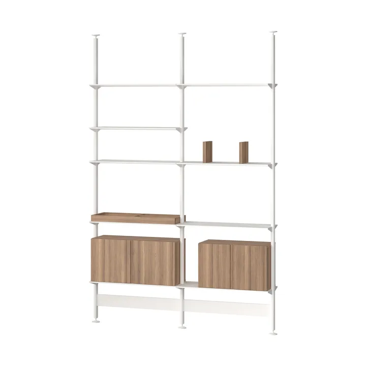 Pira G2 hyldesystem F C A White/Walnut 240-247 cm - Pira