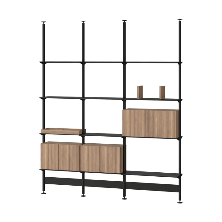 Pira G2 hyldesystem F C B Black/Walnut 240-247 cm - Pira