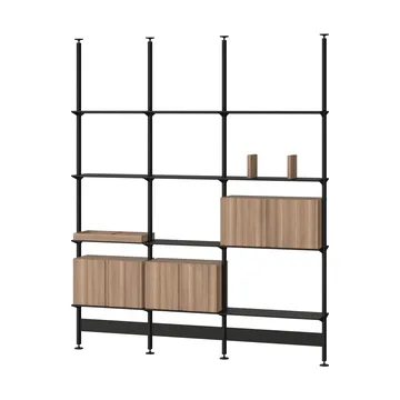 Pira G2 hyldesystem F C B Black/Walnut 256-264 cm - Pira