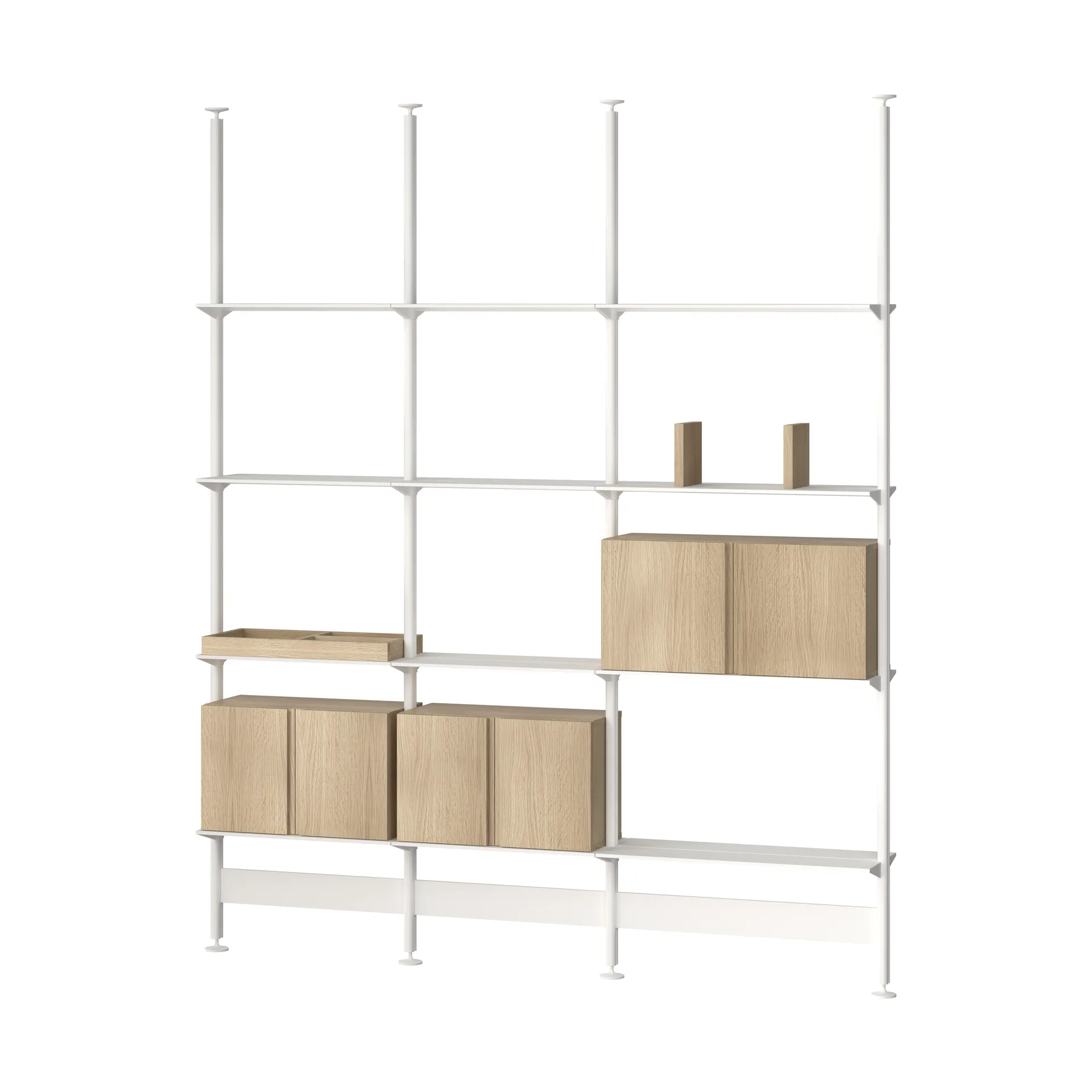 Pira G2 hyldesystem F C B White/Oak 256-264 cm,  Pira