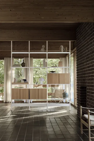 Pira G2 hyldesystem F C B White/Oak 256-264 cm - Pira