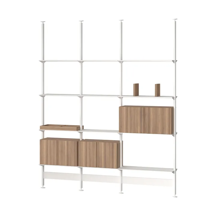 Pira G2 hyldesystem F C B White/Walnut 240-247 cm - Pira