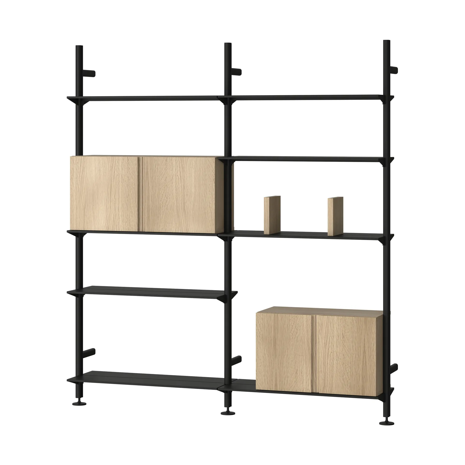 Pira G2 hyldesystem W A Black/Oak,  Pira