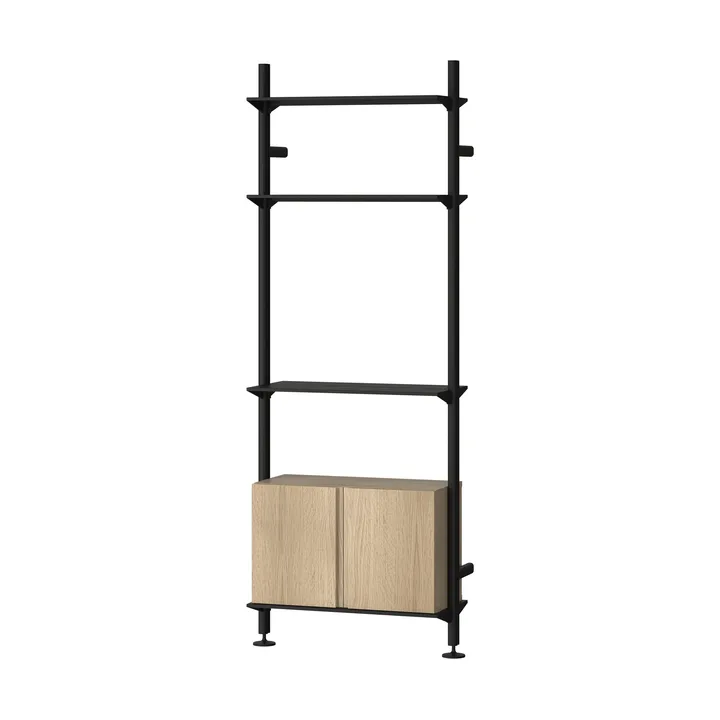 Pira G2 hyldesystem W B Black/Oak - Pira