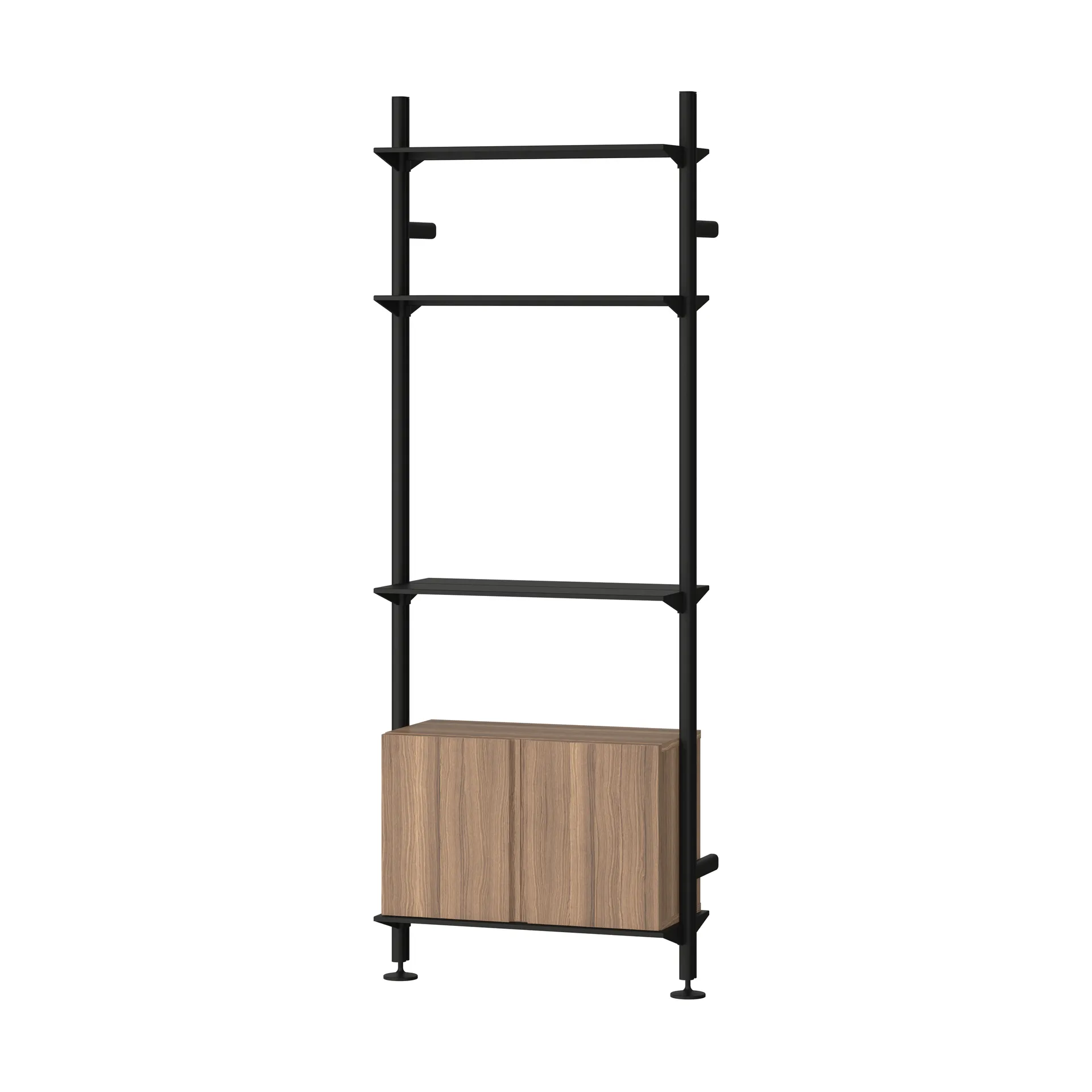 Pira G2 hyldesystem W B Black/Walnut,  Pira