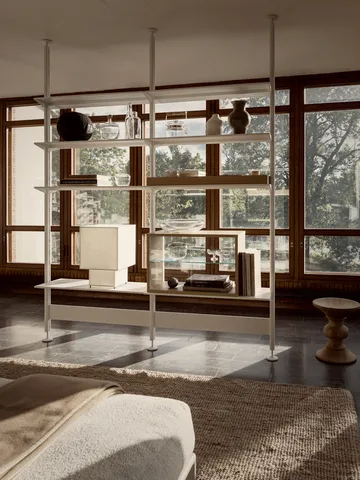 Pira vitrineskab - Hvidolieret eg-klarglas, 70x31 cm, glasryg - Pira