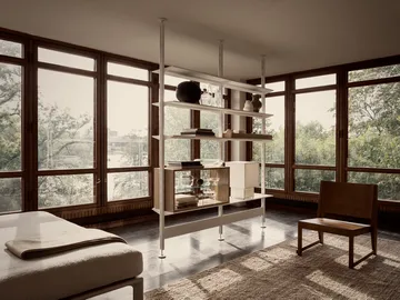 Pira vitrineskab - Hvidolieret eg-klarglas, 70x31 cm, glasryg - Pira