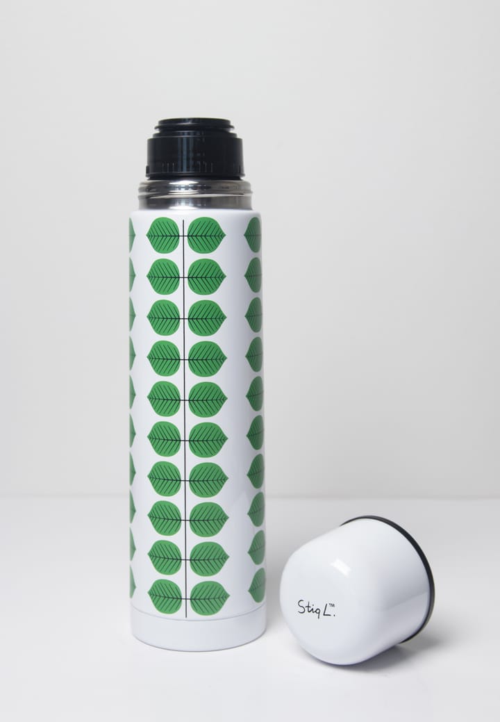 Berså termokande 0.75l, Hvid-grøn Pluto Design
