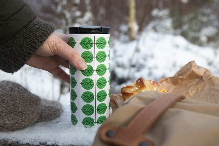 Berså termokrus 0.35l, Hvid-grøn Pluto Design