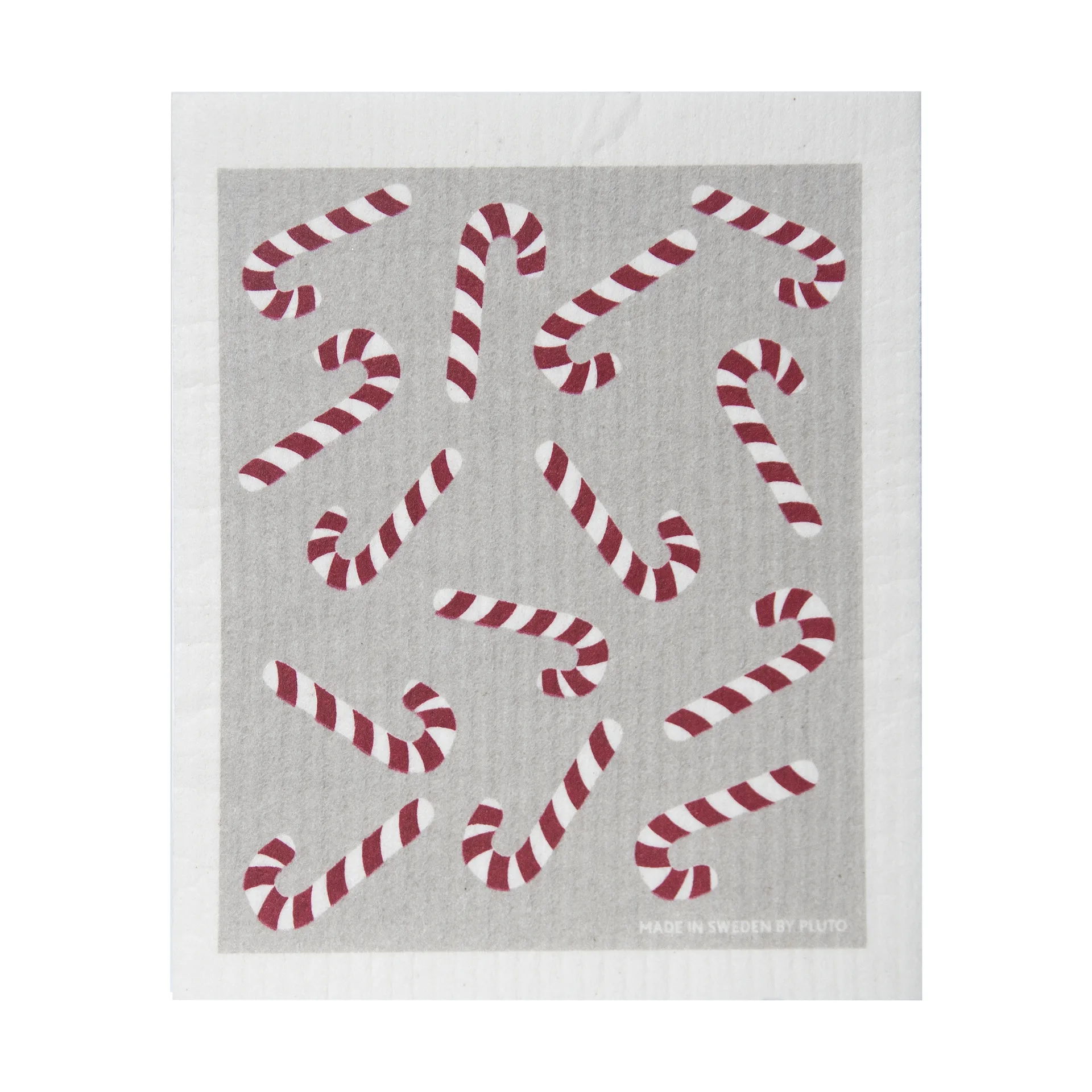 Candy cane karklud 17x20 cm, Hvid-grå-rød Pluto Design