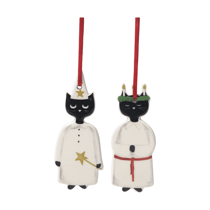 Christmas cats juleophæng 2 dele - Sort-hvid - Pluto Design