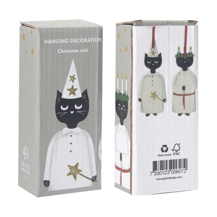 Christmas cats juleophæng 2 dele, Sort-hvid Pluto Design