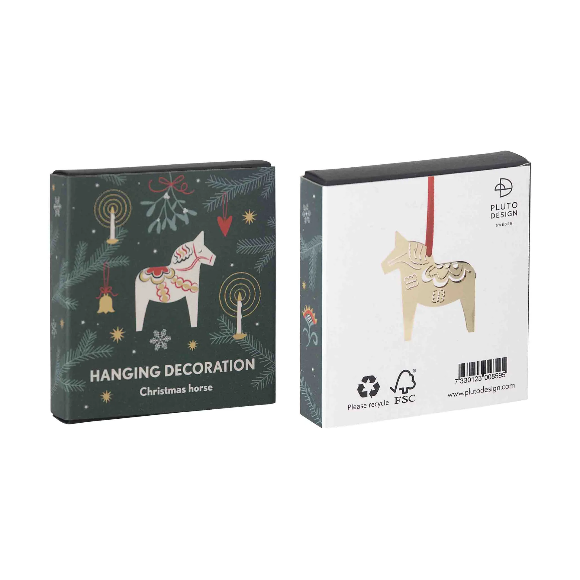 Christmas horse 3D juleophæng, Guld Pluto Design