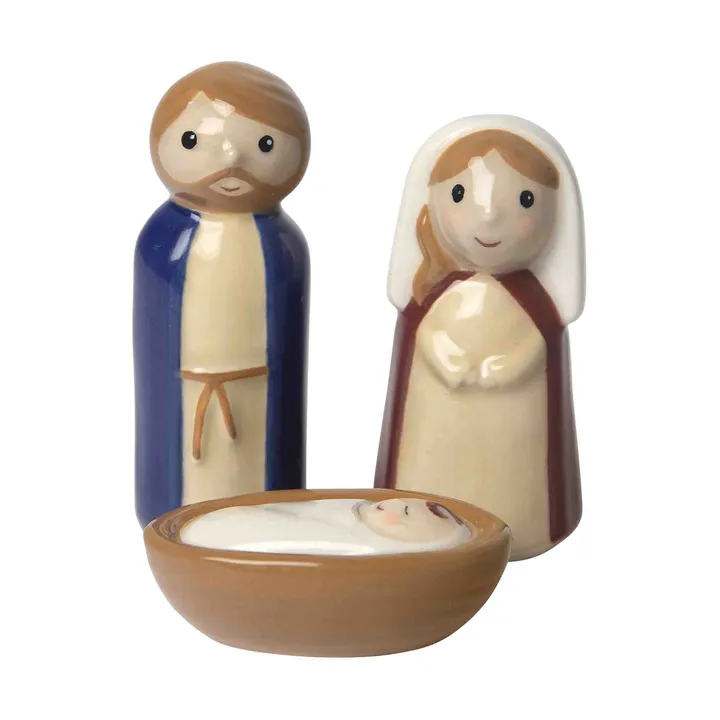 Crib family keramikkrukke 3 dele - Jesus, Josef og Maria - Pluto Design