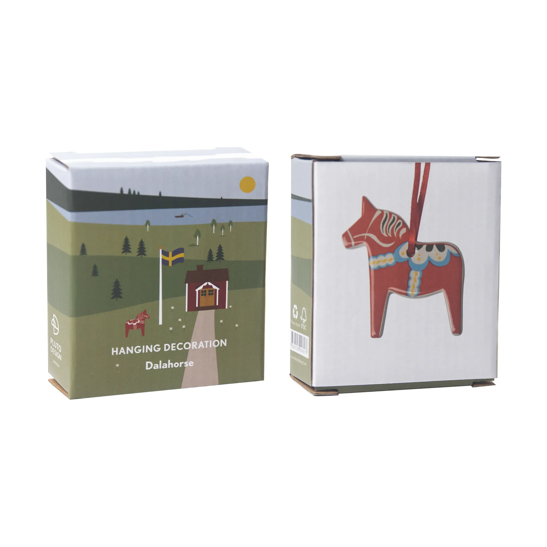 Dalahäst dekorationsvedhæng, Rød Pluto Design
