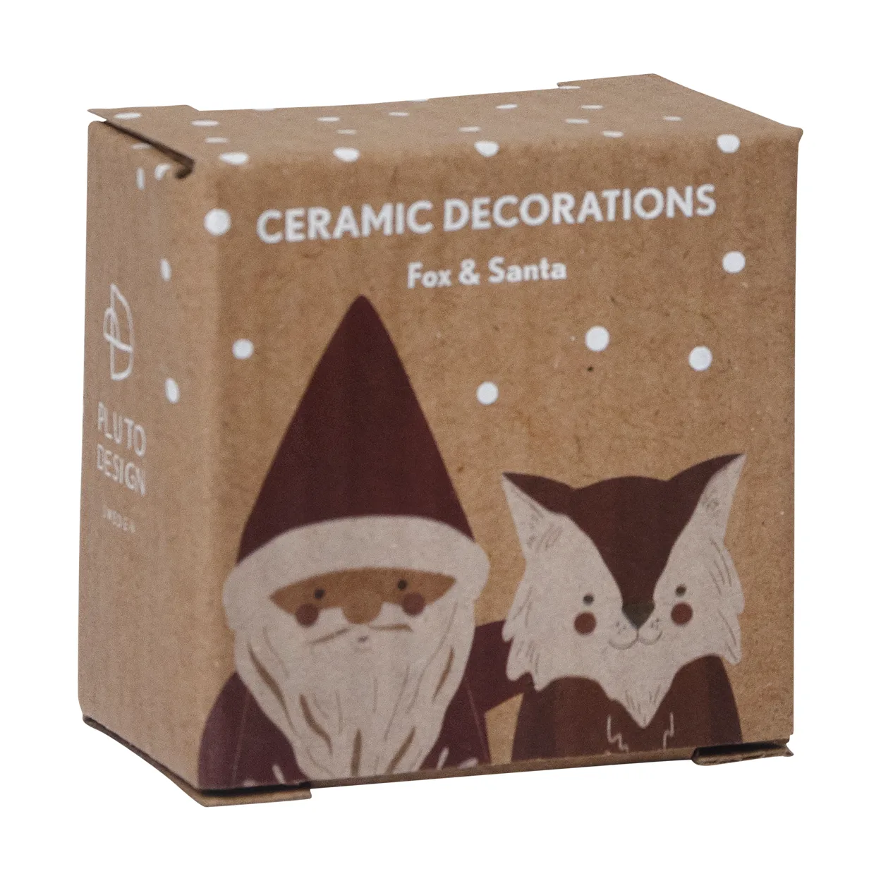 Fox & Santa dekorationsophæng 2 dele, Rød-hvid-brun Pluto Design