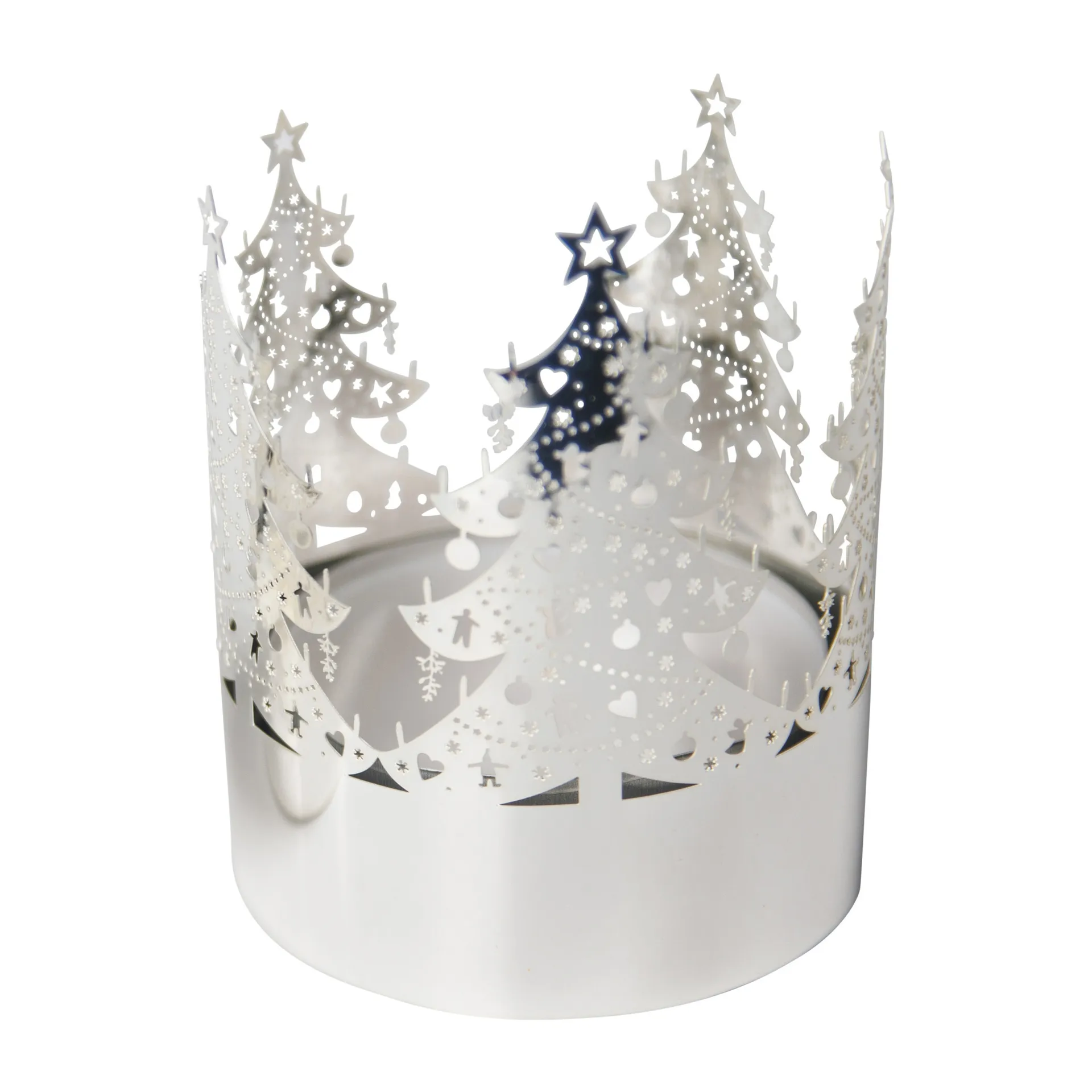 Gran fyrfadsstage medium, Sølv Pluto Design