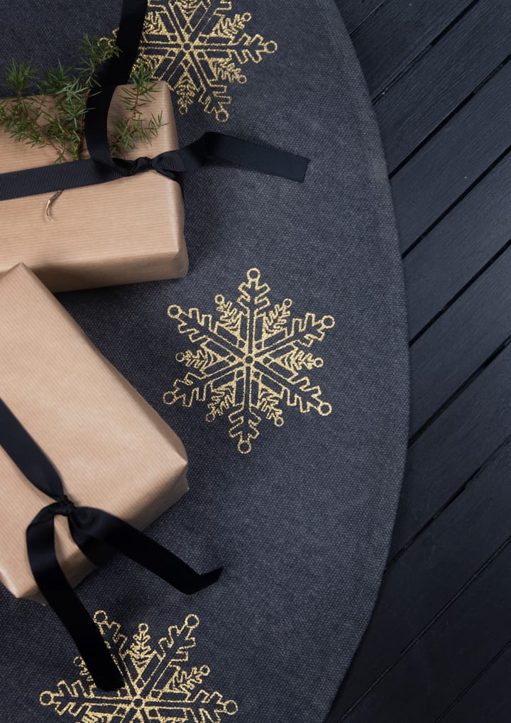 Juletræstæppe snefnug Ø110 cm - Grå/Guld - Pluto Design