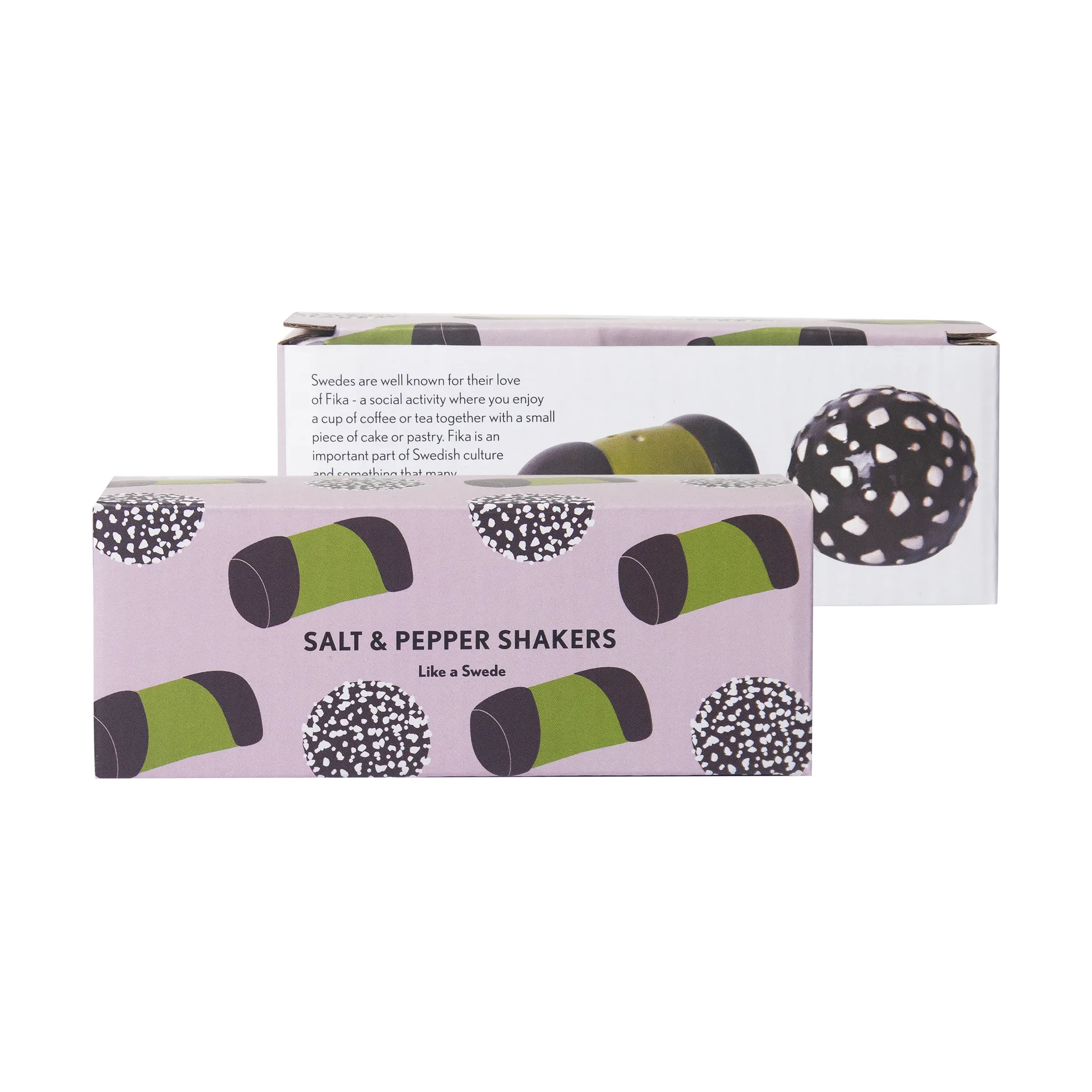 Like a swede salt & peberkar, Brun-grøn-hvid Pluto Design