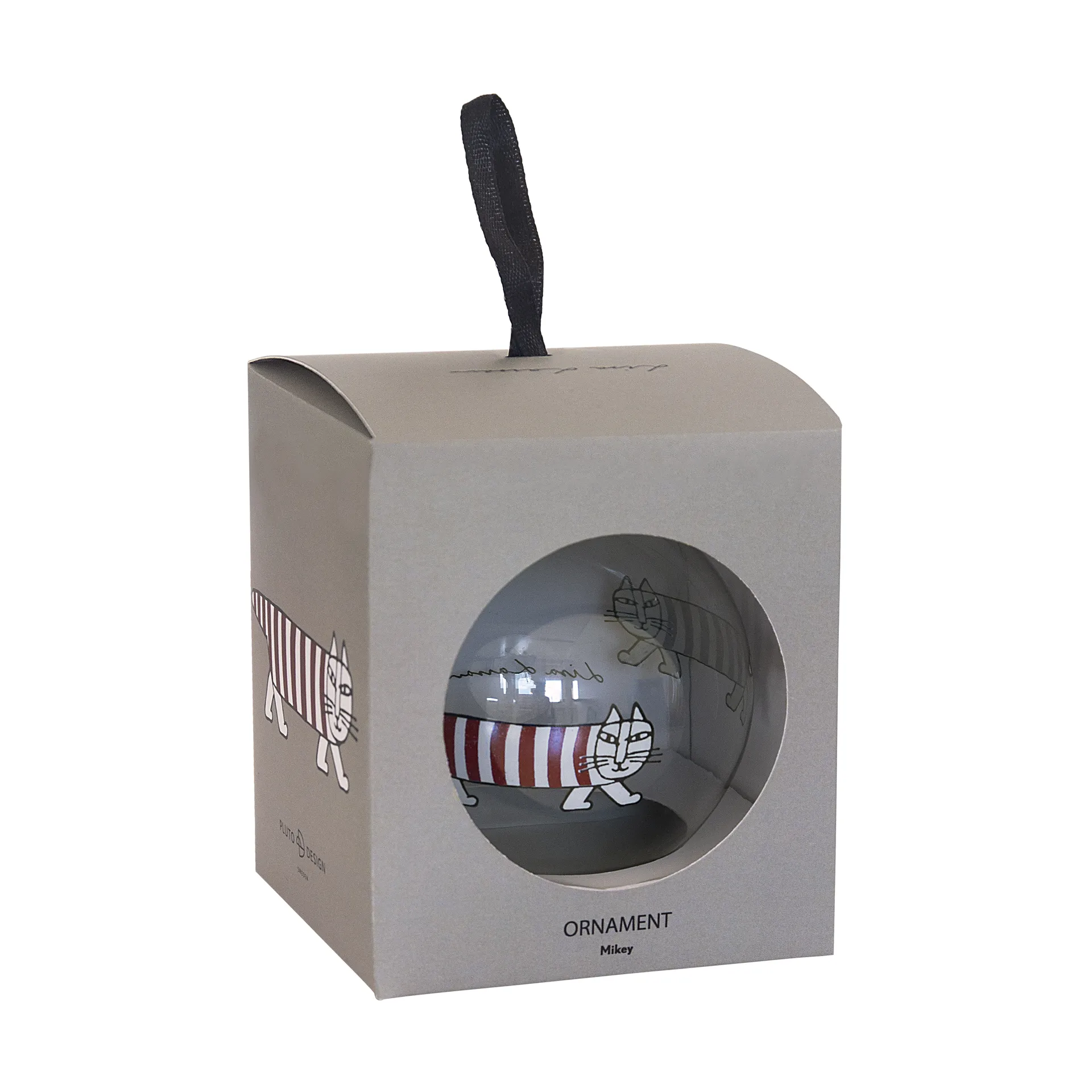 Lisa Larson Mikey julekugle, Silver-red-white Pluto Design