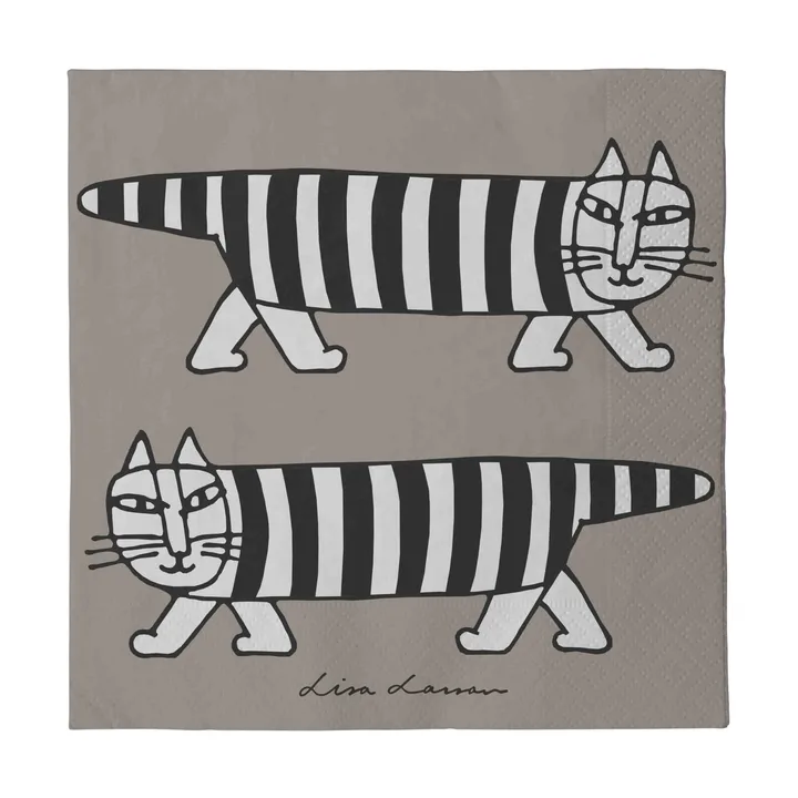 Lisa Larsson Mikey servietter 24-pak - Grå - Pluto Design