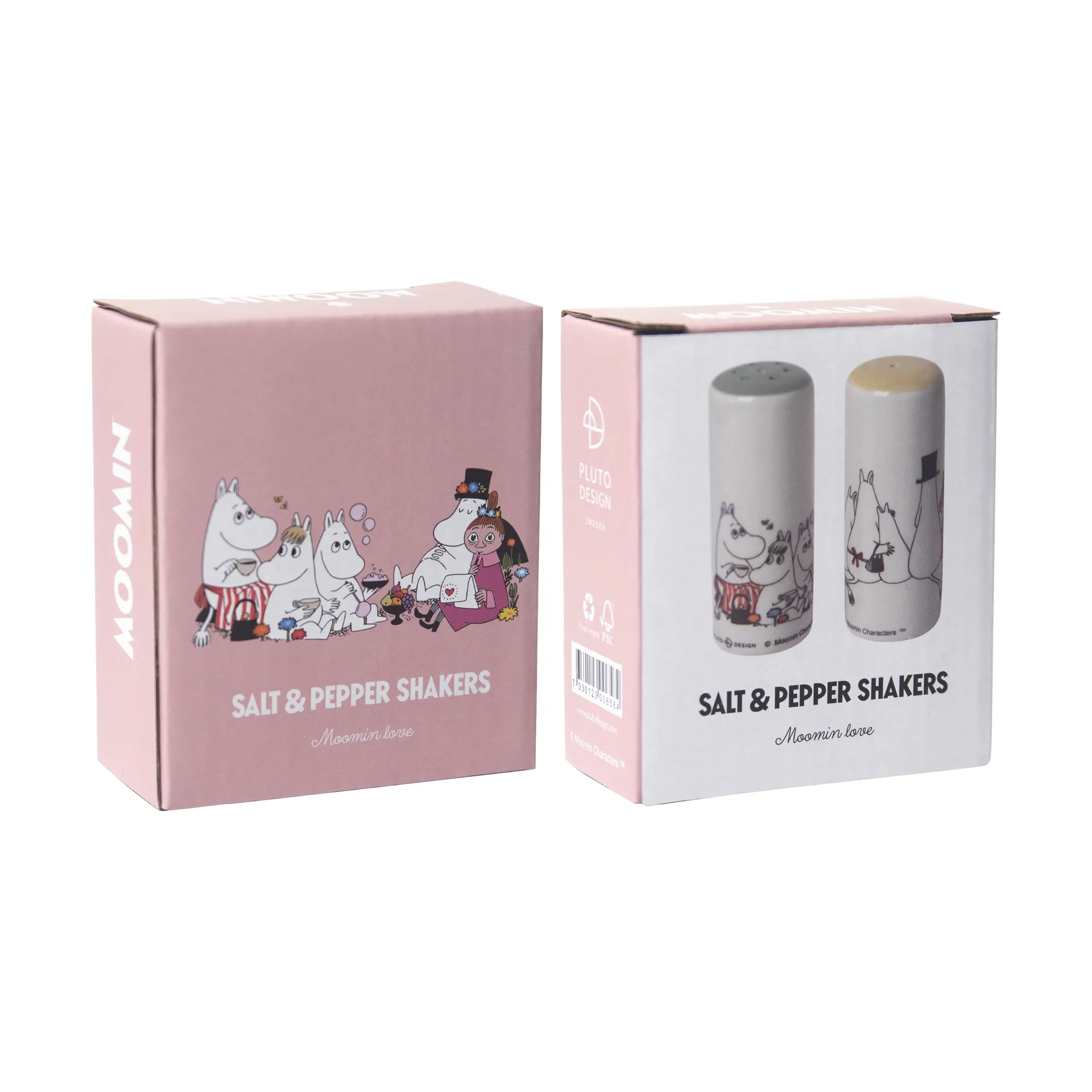 Moomin love salt & pebersæt, Hvid-multi Pluto Design