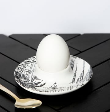 Mumi æggebæger med underkop - Sort/Hvid - Pluto Design