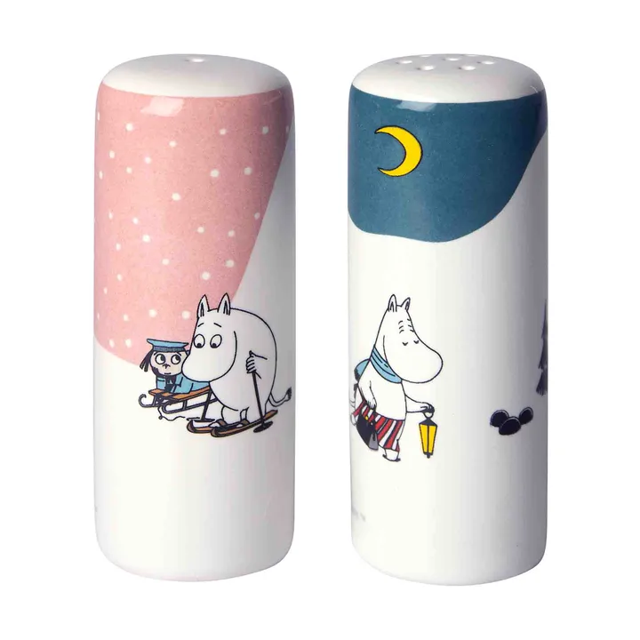 Mumi vinter salt- og pebersæt - Rosa-blå-hvid - Pluto Design