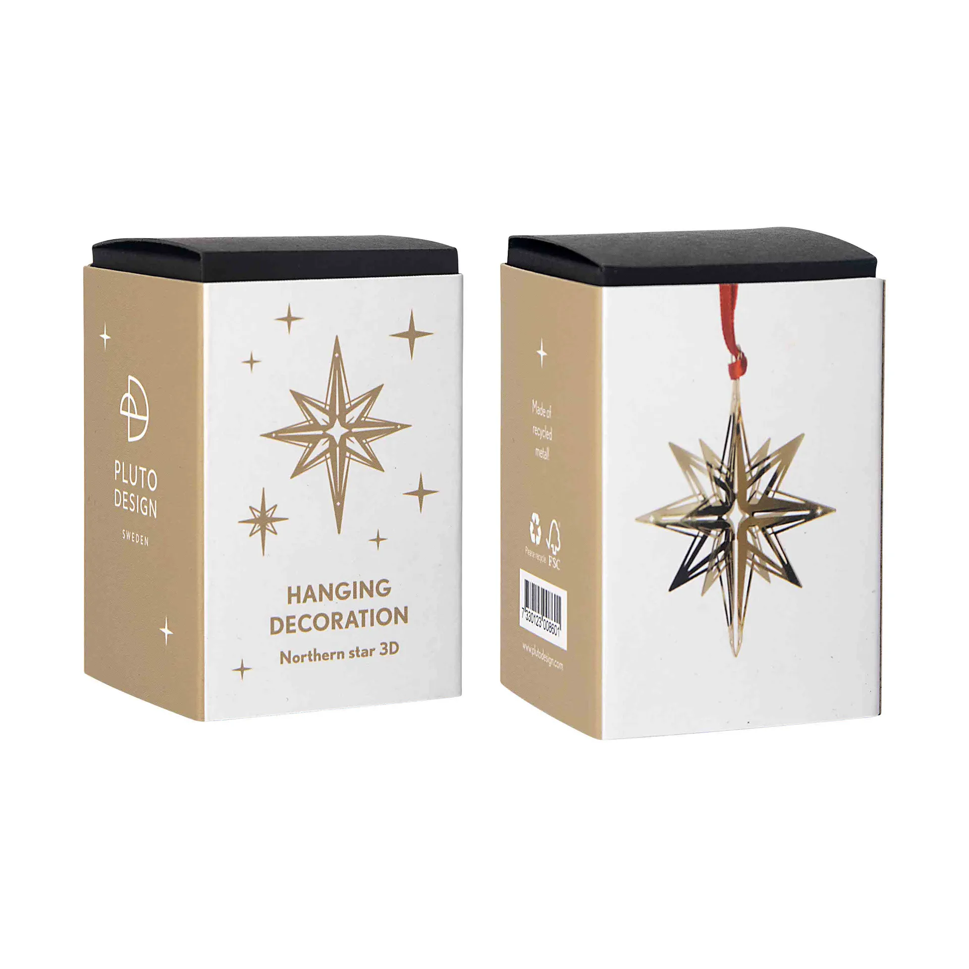 Northern star 3D juleophæng, Guld Pluto Design