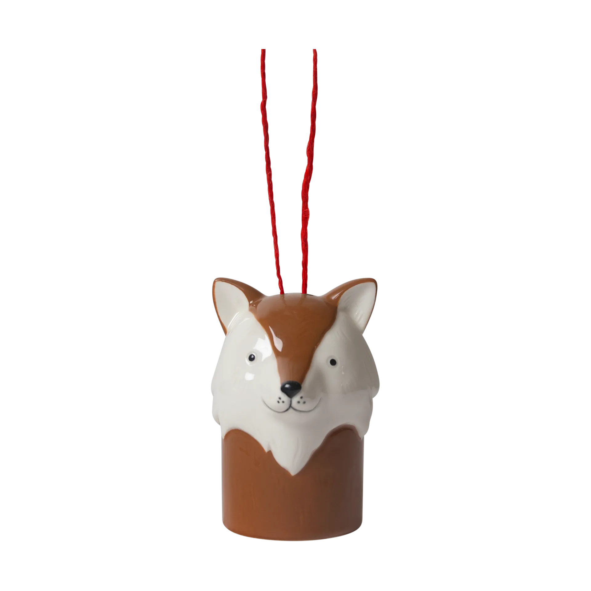 Ræv juletræspynt, Hvid/Brun Pluto Design