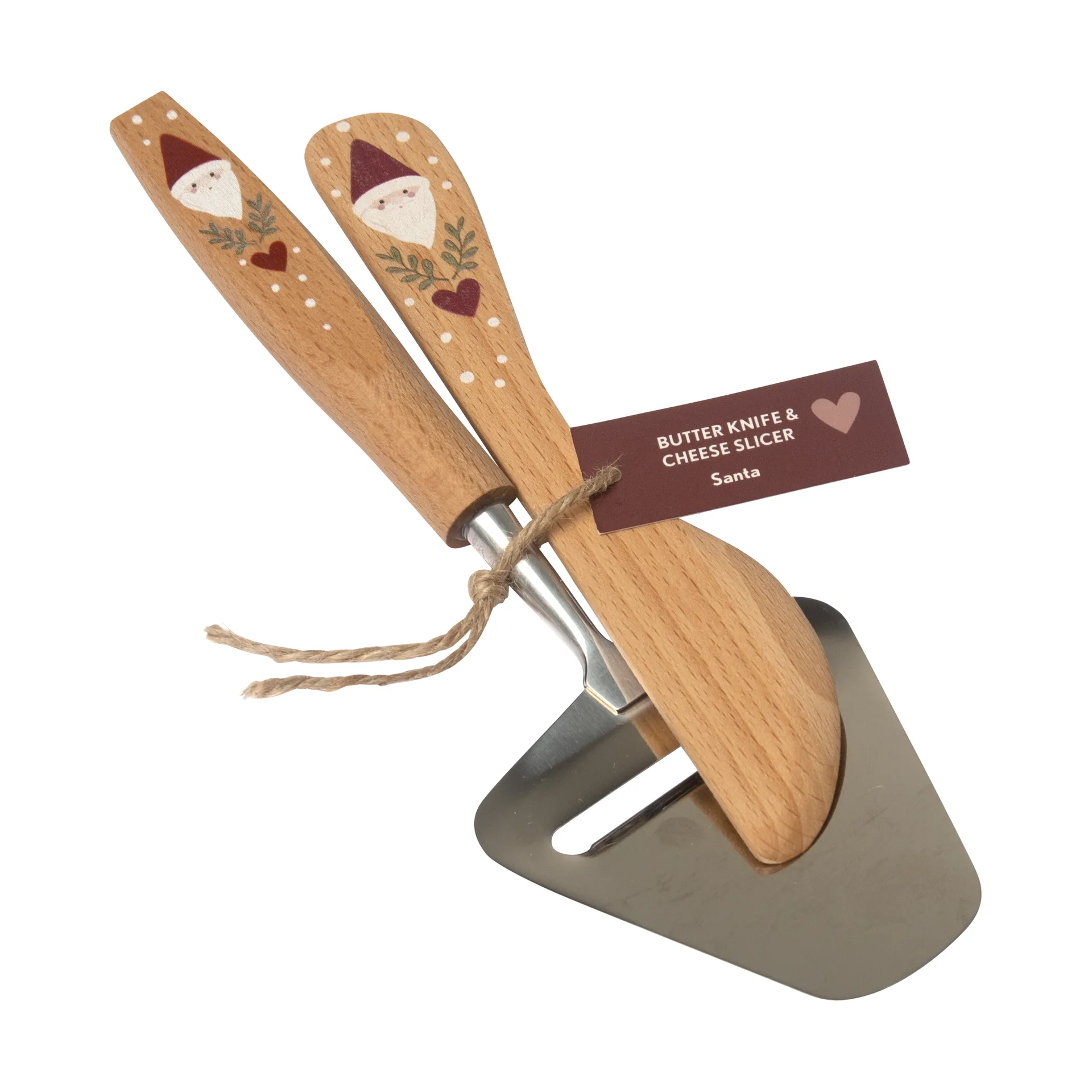 Santa smørekniv og ostehøvl 2 dele, Beige Pluto Design