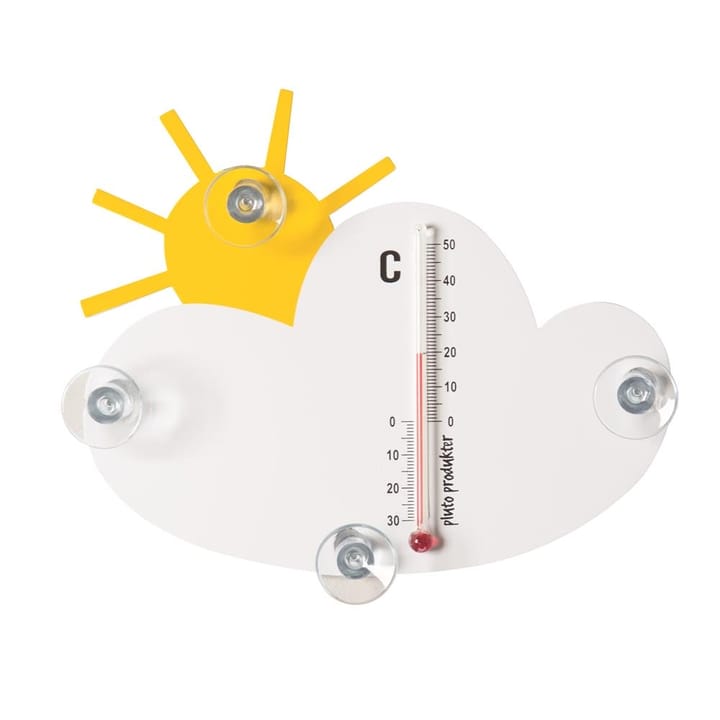 Sol og sky termometer, hvid-gul Pluto Design