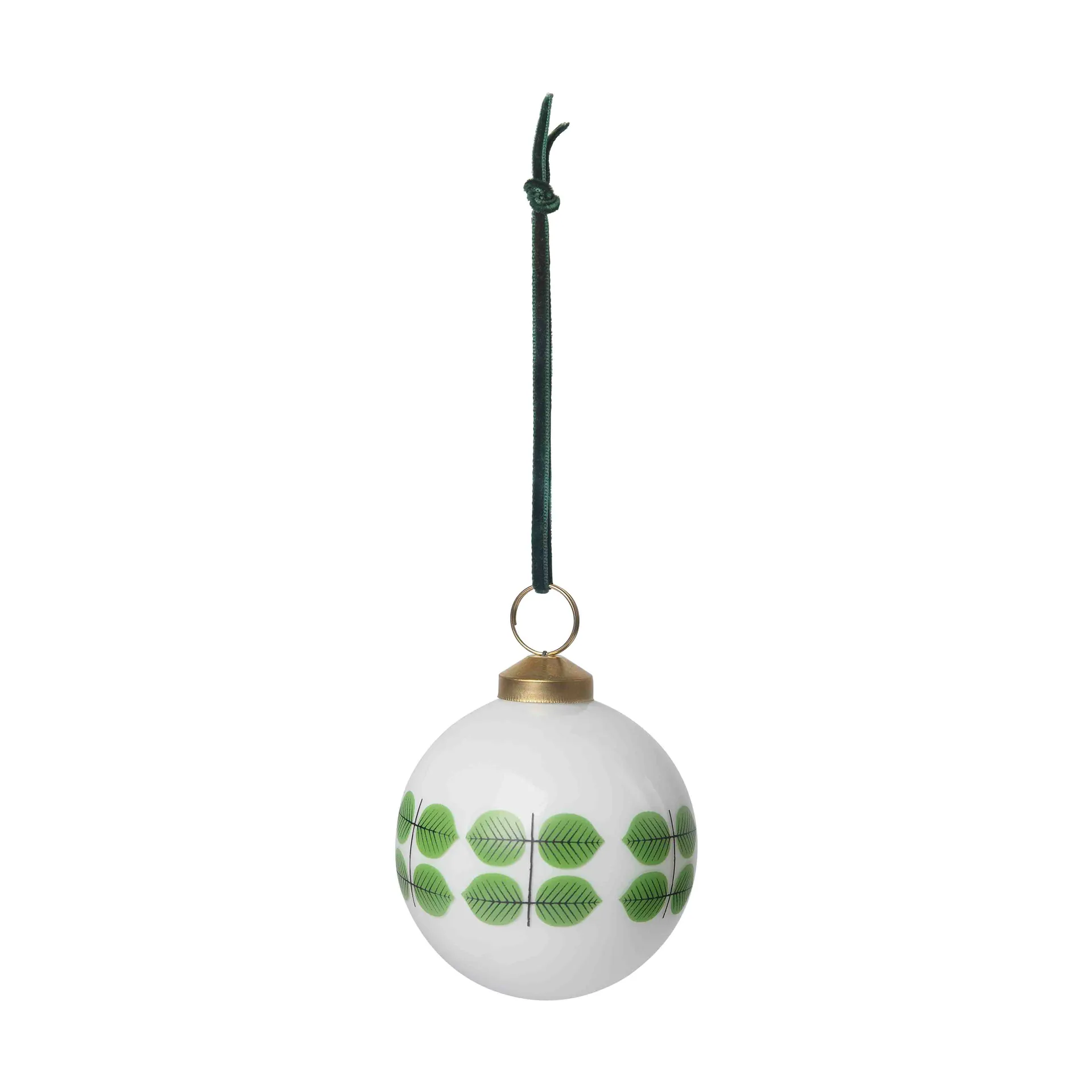 Stig L Berså julekugle Ø8 cm, Hvid-grøn Pluto Design