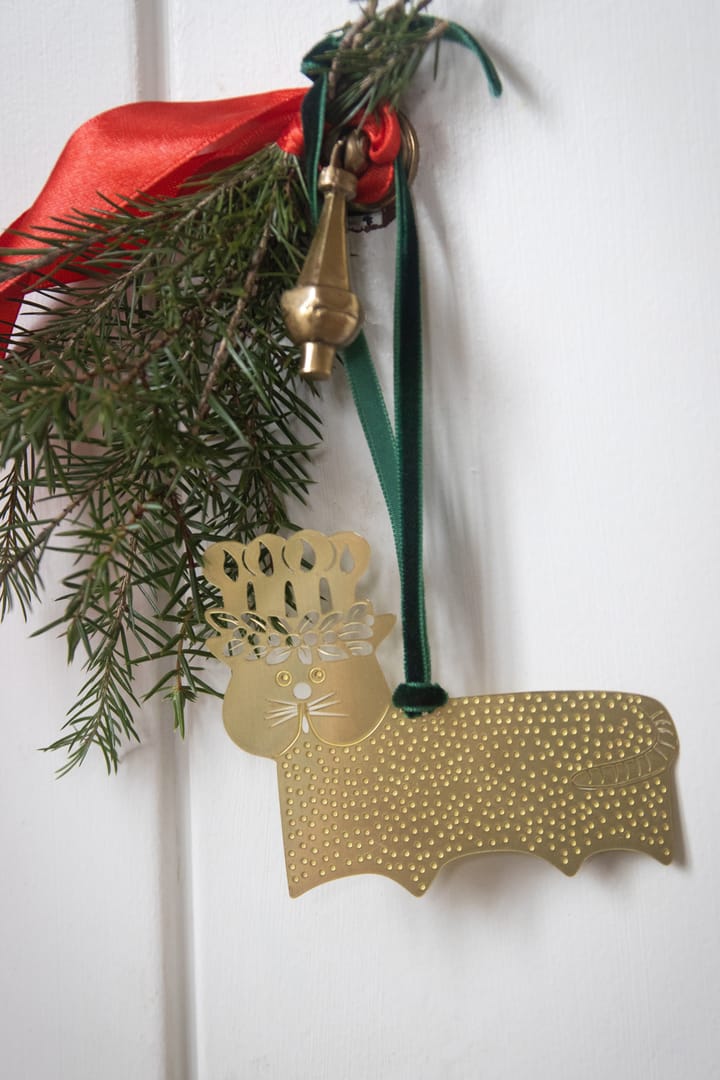 Stig L gingerbread cat dekorationsophæng - Guld-messing - Pluto Design