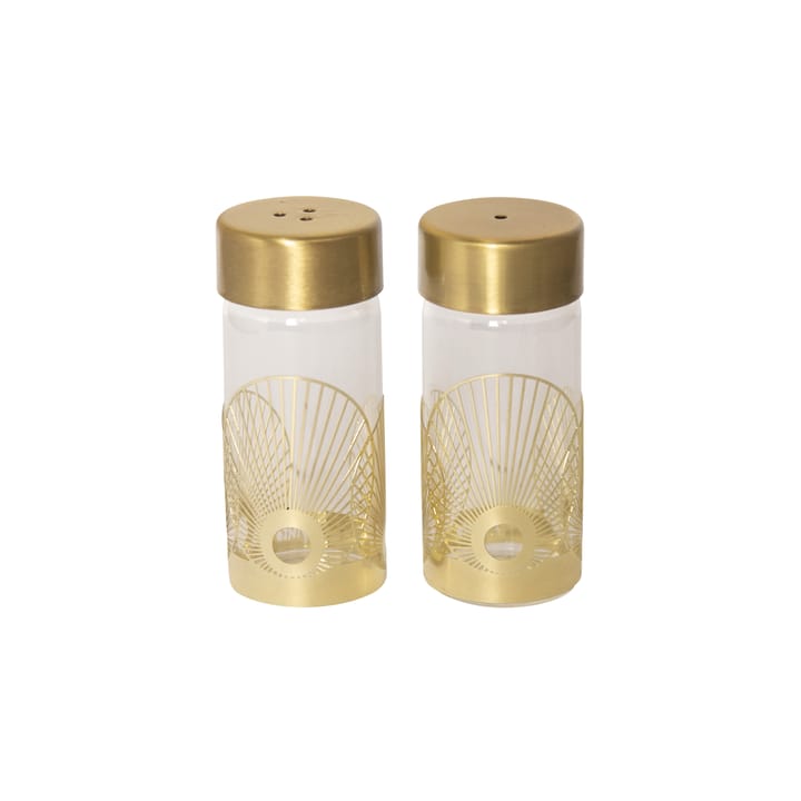 Sun salt- og peberbøsse - Guld/Glas - Pluto Design