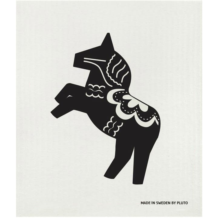 Hest karklud 17x20 cm - Sort/Hvid - Pluto Produkter