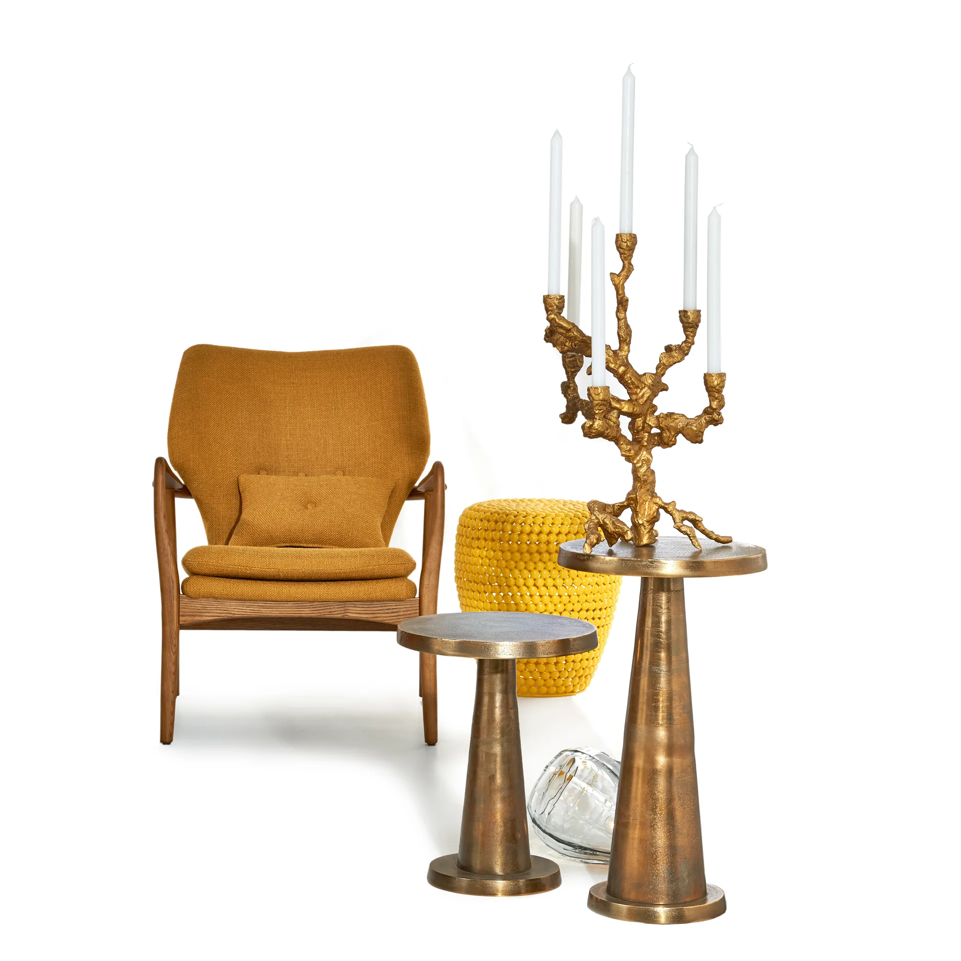 Apple tree lysestage L 53 cm, Guld POLSPOTTEN