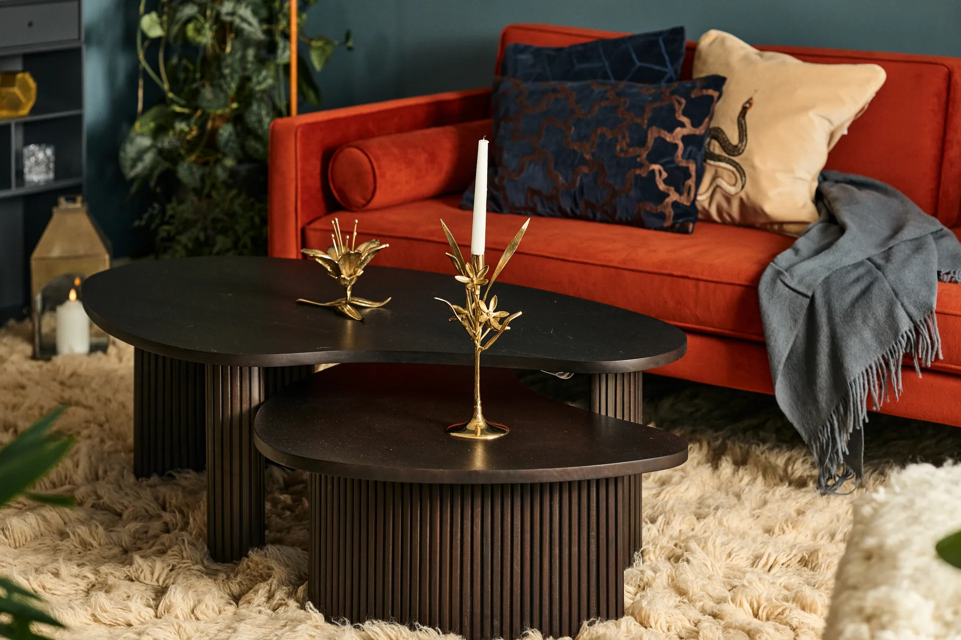 Bergamot lysestage 31 cm, Guld POLSPOTTEN