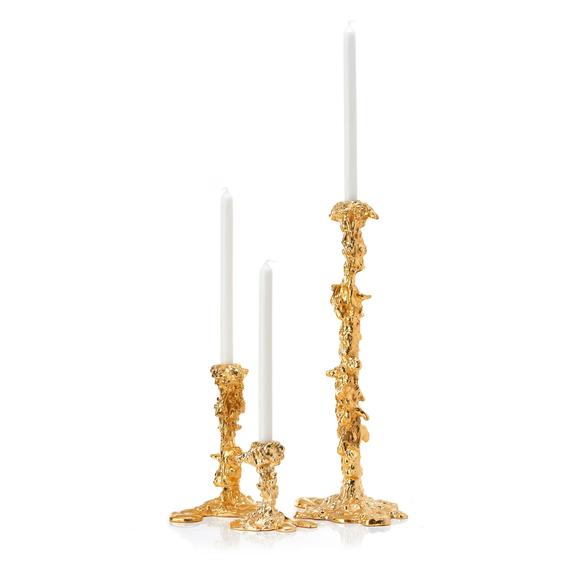 Drip lysestage L 25 cm, Guld POLSPOTTEN