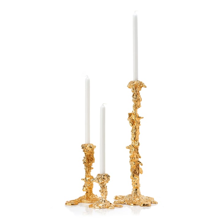 Drip lysestage S 14 cm - Guld - POLSPOTTEN
