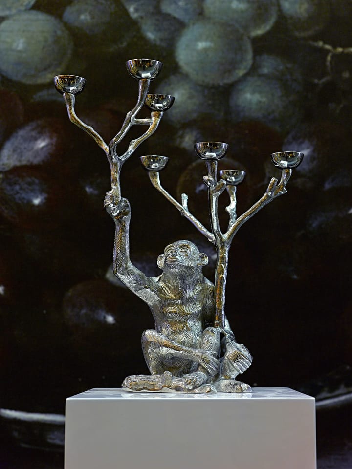 Monkey lysestage 40 cm, Sølv POLSPOTTEN