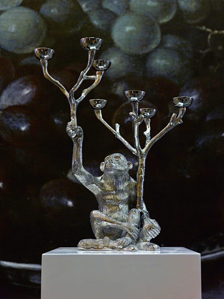 Monkey lysestage 40 cm - Sølv - POLSPOTTEN