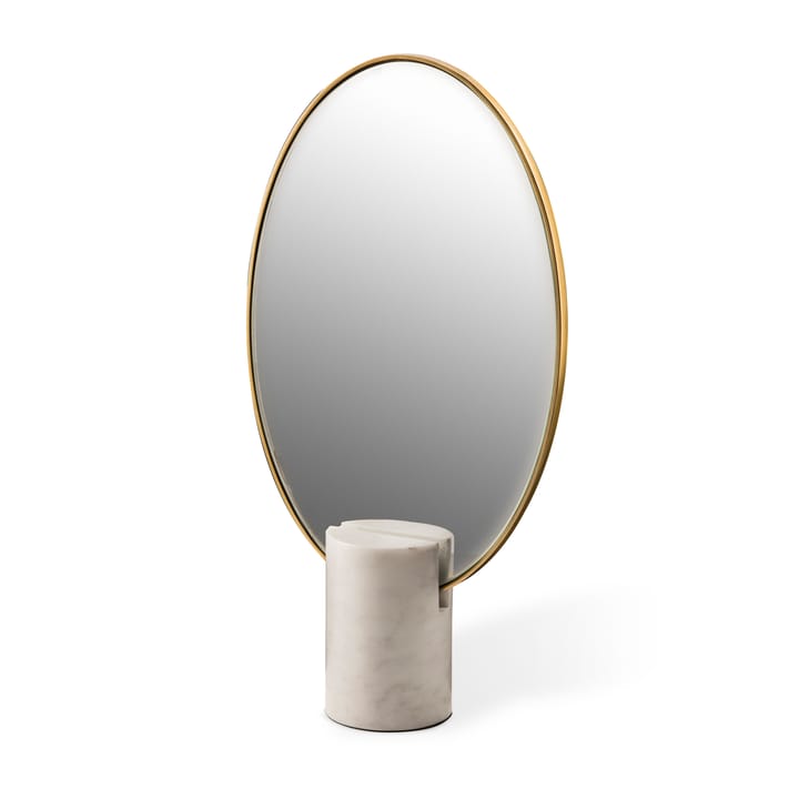 Oval Marble bordspejl - Hvid - POLSPOTTEN