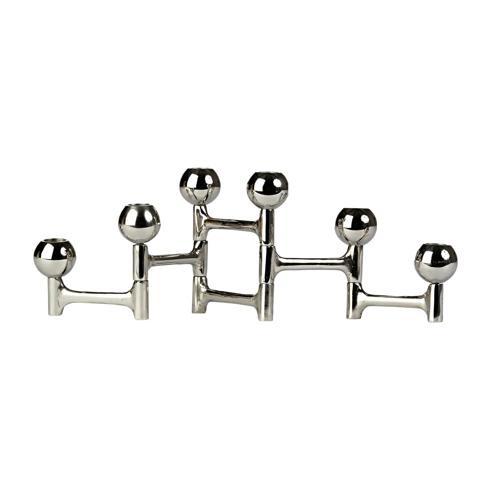 Round Folding lysestage 48x15 cm, Sølv POLSPOTTEN